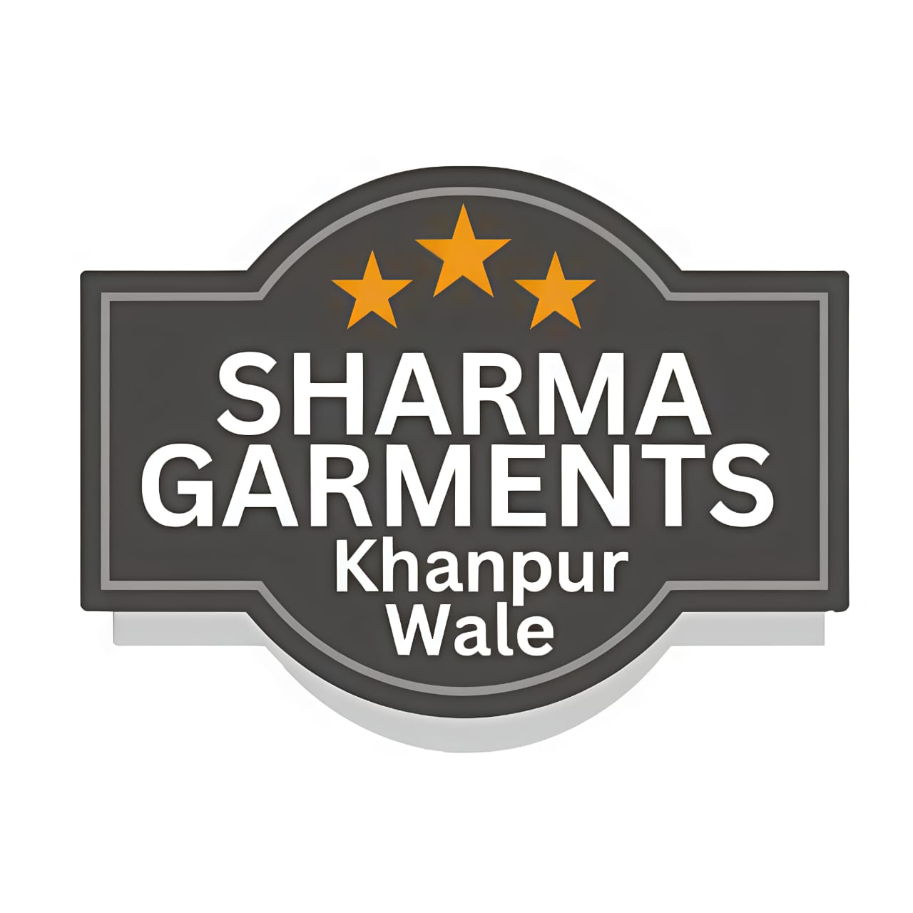 Sharma Garments Khanpur Wale logo - abstract musical waveform in teal on black background